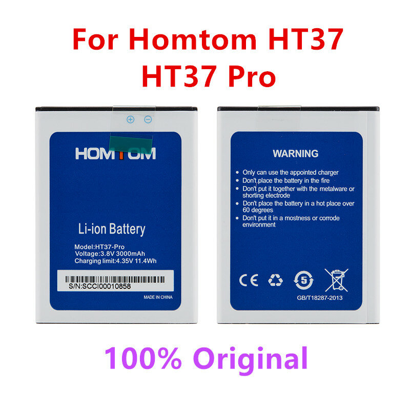 Nuova batteria originale HOMTOM HT37 Pro 100% mAh al 3000 per il numero di tracciamento del telefono cellulare intelligente HOMTOM HT37
