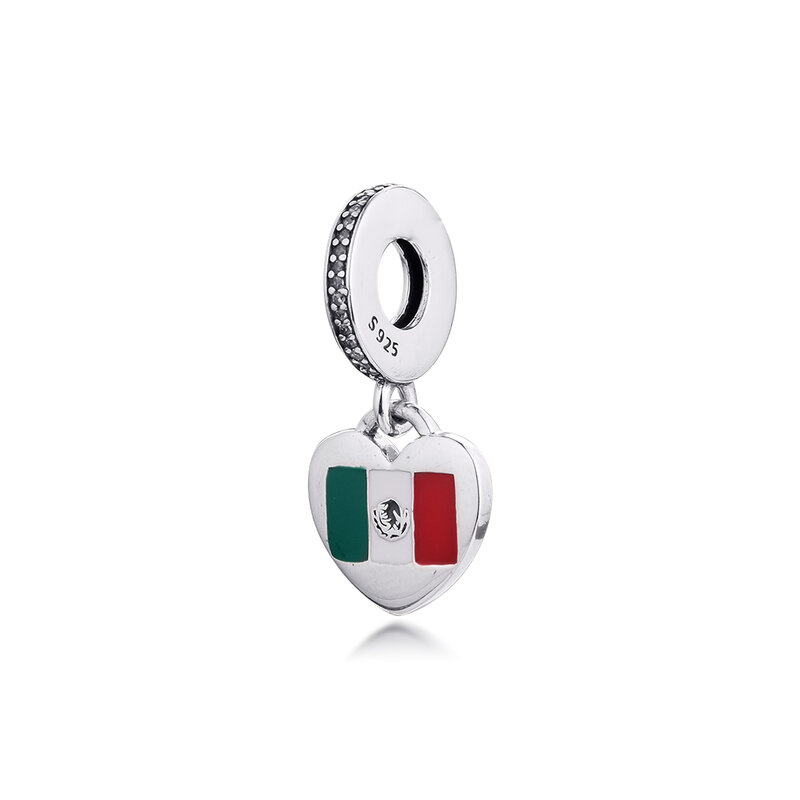 Adatto per l'europa 925 braccialetto originale I Love Mexico Charms perline in argento Sterling per la creazione di gioielli Pulseras