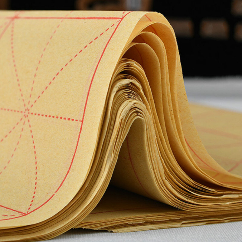Китайская утолщенная бумага для каллиграфии Xuan, бумага для риса, половина зрелой бамбуковой бумаги, бумага для риса для начинающих, рисовая бумага с рамками
