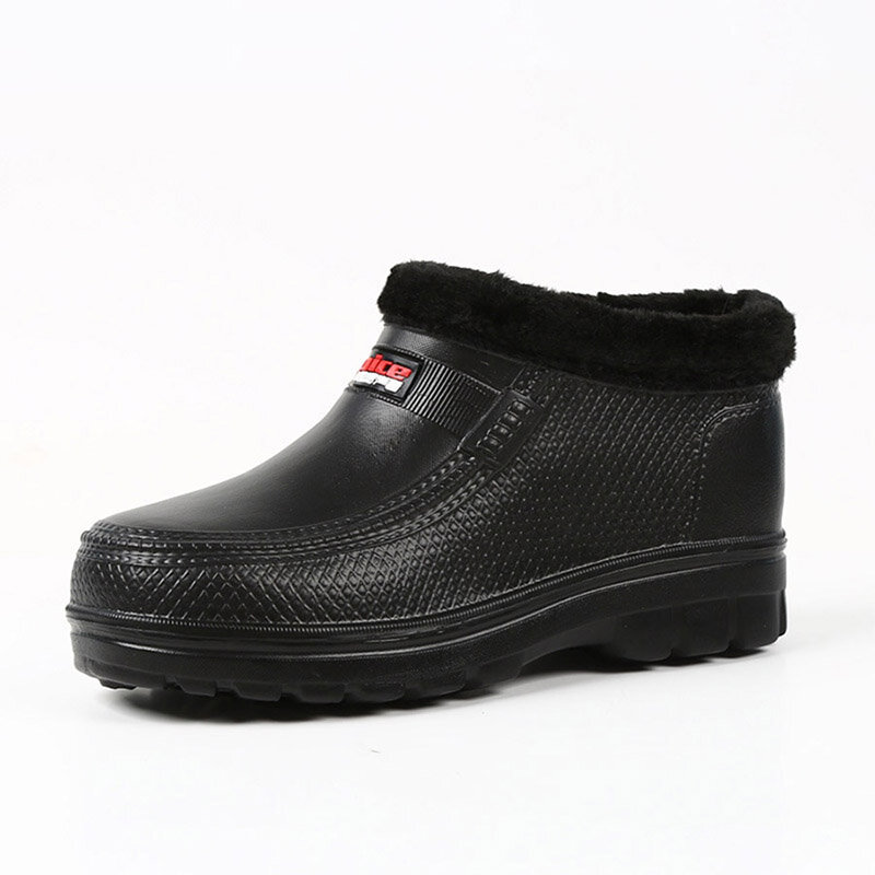 Botas de chuva homem botas de borracha moda ankle boots toe redondo plarform botas ao ar livre antiderrapante deslizamento em sapatos de chuva homens botas de pesca