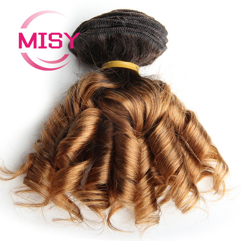 6 Pcs Curly Bundles Brazilian Hair Weave Bundles Ombre Color 1B/27/30/99J Hair Extension Remy Human Hair For Women 200g/pack