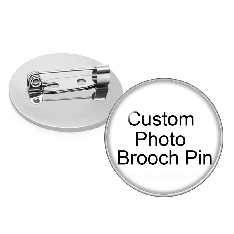Personaliseer Custom Broche Foto Logo Patronen Baby Custom Ontworpen Logo Foto Cadeau Voor Familie Anniversary Kraag 25Mm Pins