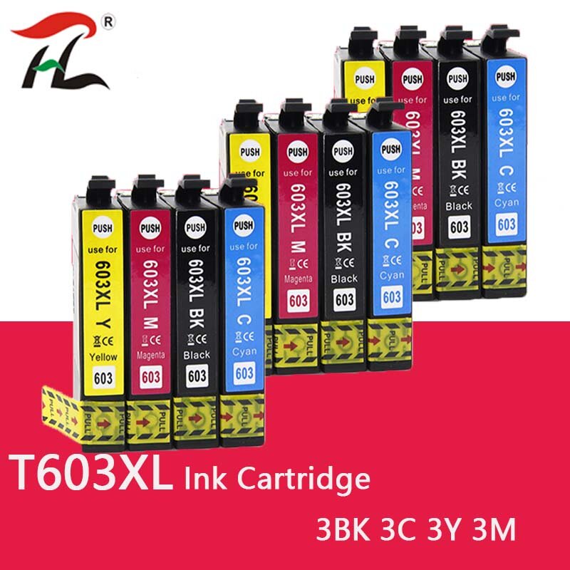 Cartucho de tinta para epson, compatível com 603xl t603, t603xl e603xl 603 xl