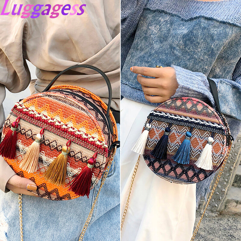 2019 bolso de hombro de las mujeres Ins super fuego viento nacional de cadena portátiles pequeño redondo bolso de paquete de moda femenina versátil bolsas