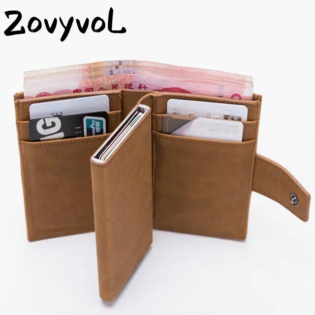 ZOVYVOL-Carteira metálica minimalista para homens e mulheres, porta-cartões RFID, caixa única, bloco de alumínio, novo estilo, 2024