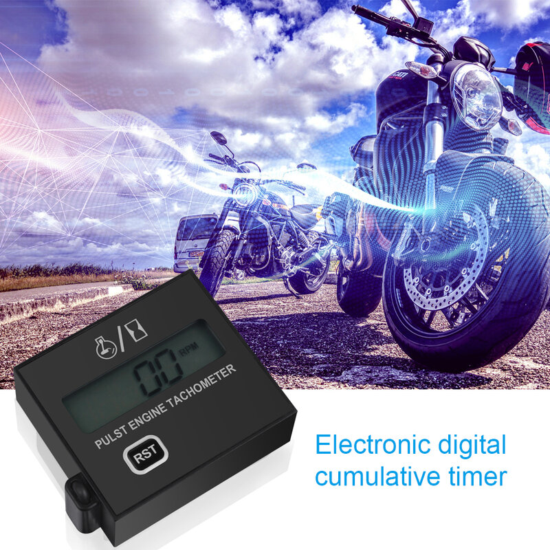 Tacómetro con pantalla Digital para motor de gasolina, medidor de horas, velocímetro inductivo, carrera de coche, motocicleta, cortacésped