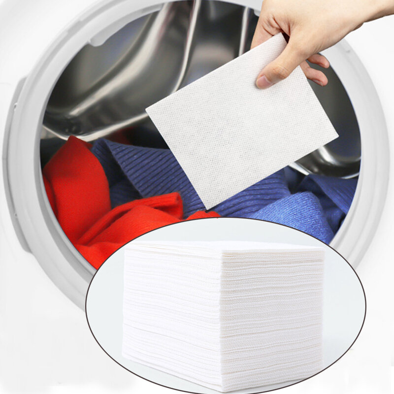 O anti pano tingido do papel da absorção da cor da folha da prova do coletor da cor de 100 pces deixa a cor da lavanderia corre remove a folha na máquina de lavar roupa