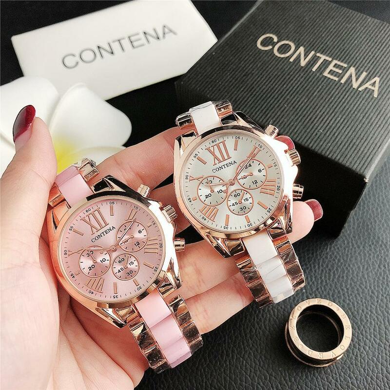 Relógio Quartzo de Ouro Rosa Feminino, Relógio de Moda Feminina, Relógio Feminino, Top Luxury Brand