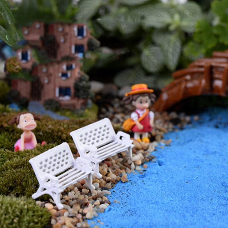 1/5pcs  Mini Garden Ornament Miniature Park Seat Bench Craft Fairy Dollhouse Decor Micro Home Landscape Ecology Accessories
