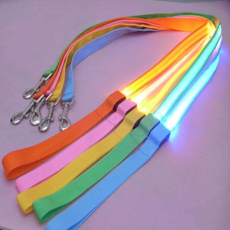 2.5 Cm Mesh Pet Traction Rope LED Dog Belt Wire Screen Dog Traction Rope 120 Cm Length Dog Pulling Rope