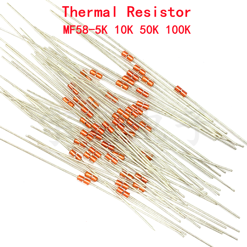 Termistore sigillato vetro della resistenza termica NTC MF58 3950 B 5% 5K 10K 50K 100K Ohm R MF58 di 20 pz/lotto