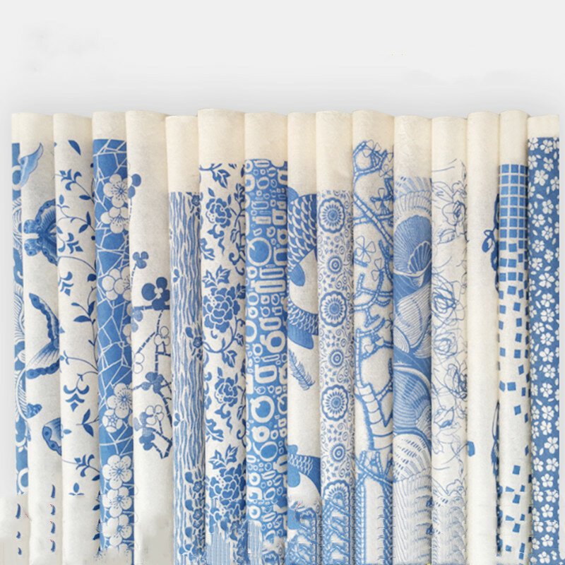 Ceramika glina Transfer papier glazura podszkliwny kwiat papier Jingdezhen niebiesko-biała porcelana naklejka papier 54x37cm