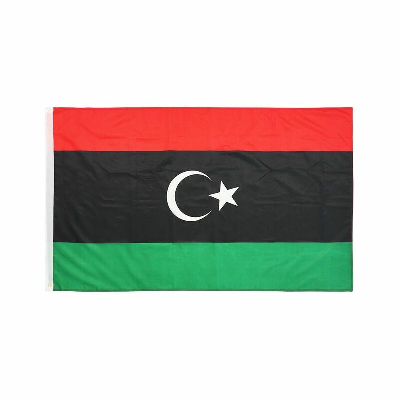 Bendera LBA Lybia 3X5 Kaki Libya dengan Grommet Kuningan untuk Dekorasi