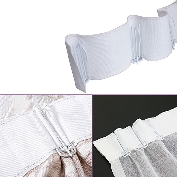 Crochets blancs pour rideaux, bande de plissage, 4 broches, 30 pièces