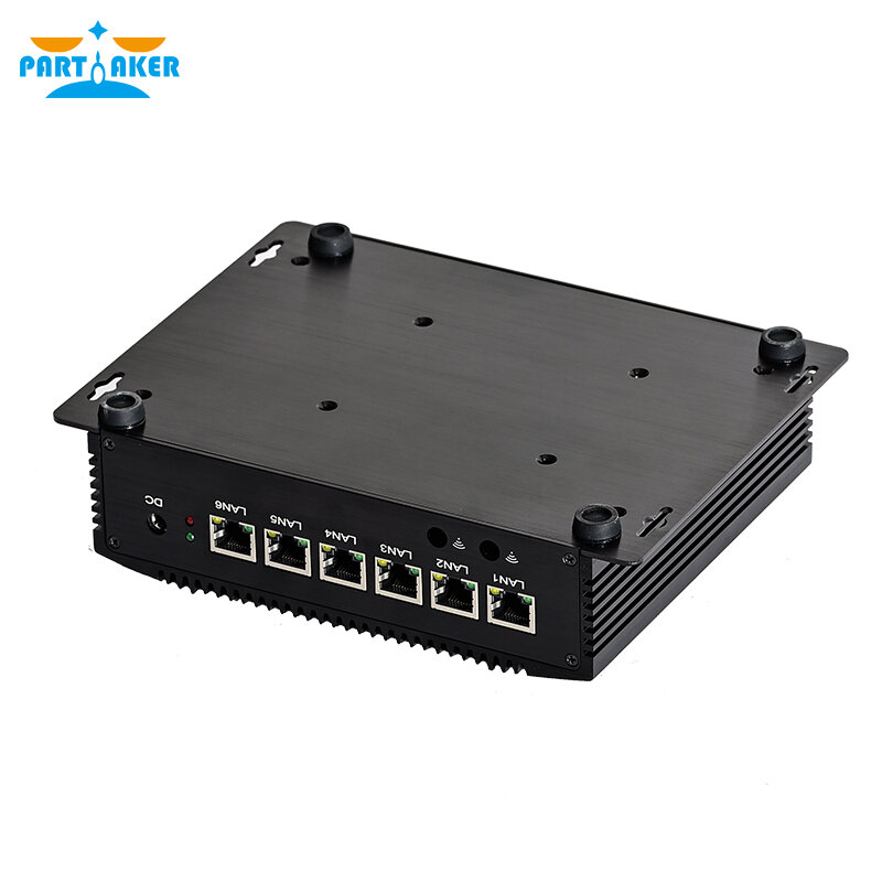 Partaker-Mini PC sin ventilador Intel Core i5 8260U 6 LAN I225 Gigabit Ethernet 4 x Usb 3,0 HD RS232 COM Firewall Router pfSense Minipc