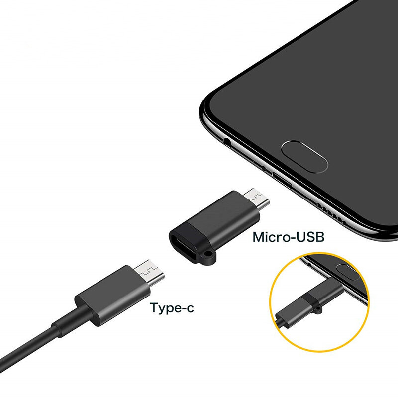 Adaptador USB tipo C a Micro USB hembra a macho, convertidor para Xiaomi, Samsung, Cable de datos