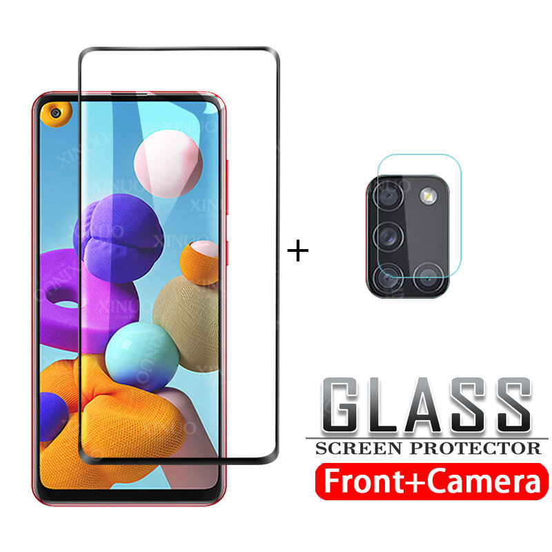 Protecteur d'écran pour Samsung Galaxy A21S, film de protection en verre trempé pour objectif d'appareil photo, pour Galaxy Galaxy A21 A12 A02s