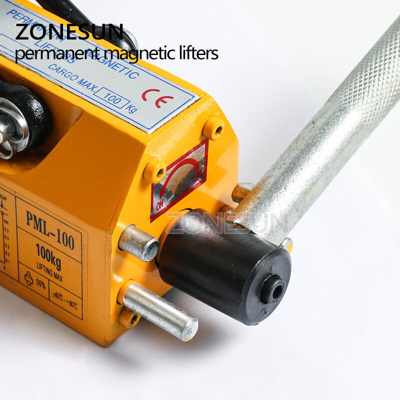 ZONESUN – pièce de levage magnétique permanent, outil de levage de grue en tôle d'acier 0.1T (100kg)