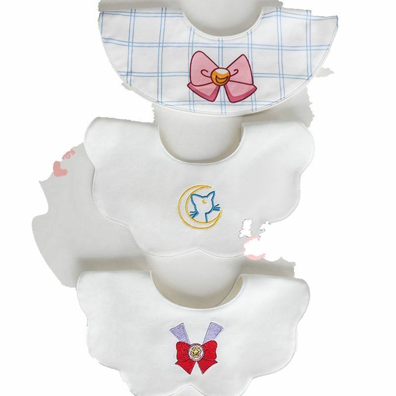 귀여운 만화 아기 턱받이, 두꺼운 방수 트림 천, 어린이 패션 침 수건 액세서리, 어린이 의류, 3 개 세트