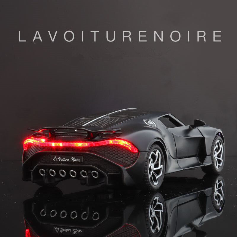 Bugatti Lavoiturenoire-Modelo de Carro Esportivo Alloy, Metal fundido, Veículos de Brinquedo, Alta Simulação, Presente Infantil, Escala 1:32