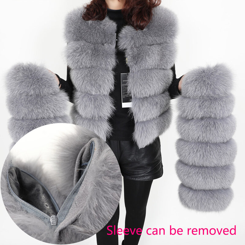 Maomaokong – manteau en fourrure de renard véritable pour femme, veste courte de soirée, nouvelle collection automne hiver 2022