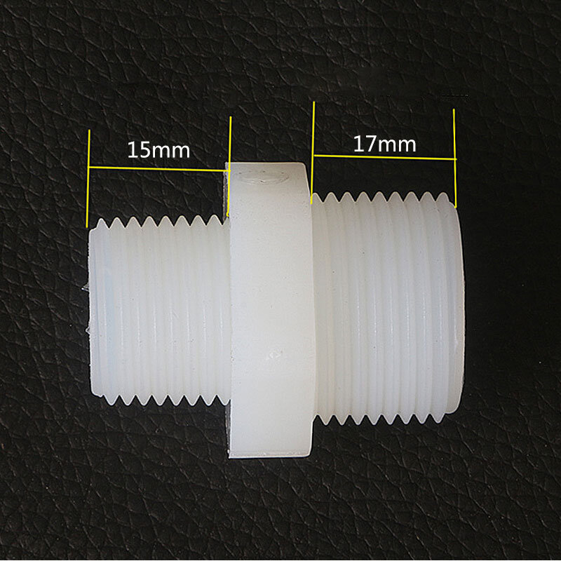Rosca externa macho de 1/2 "a 3/4", accesorio de tubería de plástico de nailon, cambio de diámetro de 20-25MM, conexión recta, filtro de agua RO para acuario