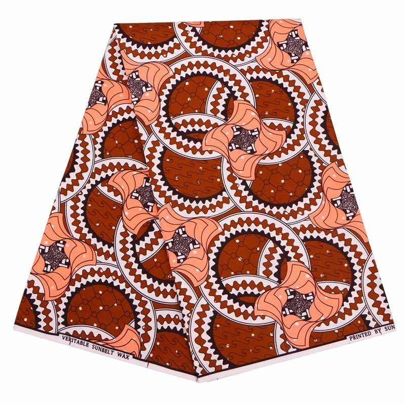 2019 tecido de cera marrom impressão nova moda tecido africano nigéria ancara cera real 6 quintal