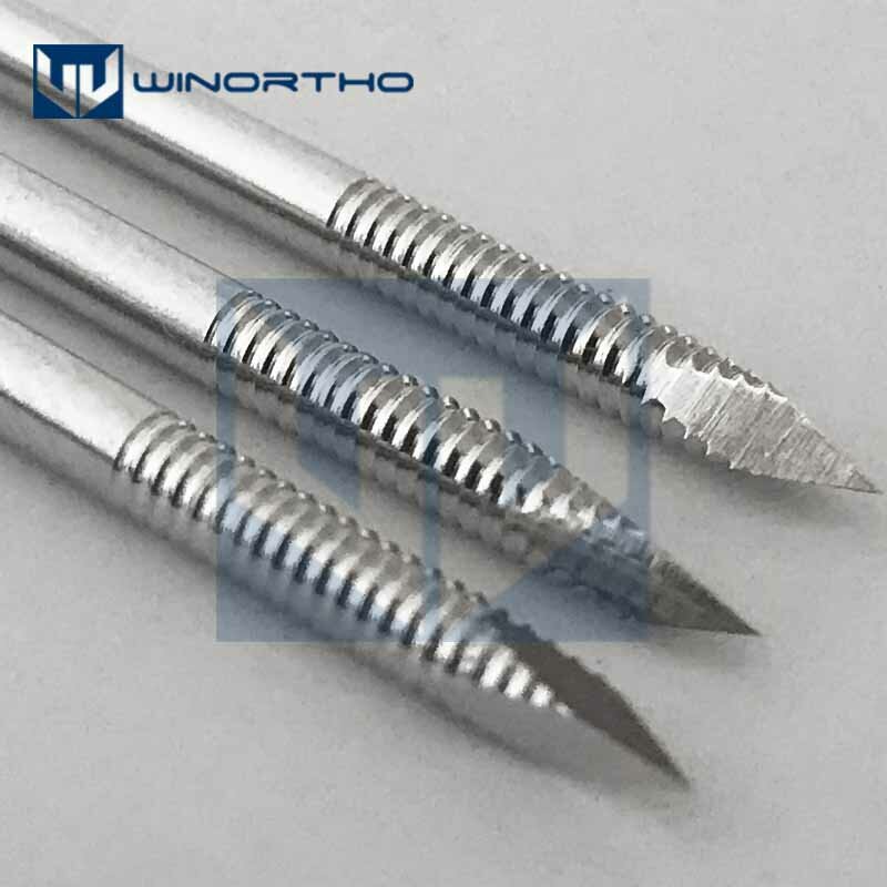 10pcs 1.0mm-4.0x250mm long Nice Stainless steel partial threaded Kirschner wires Veterinary orthopedics Instruments