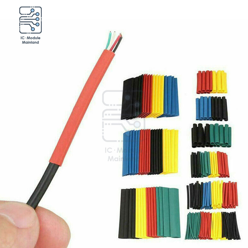 164pcs 328pcs 2:1 Heat Shrink Tube Kit Shrinking Assorted Polyolefin Insulation Sleeving Wire Cable 8 Sizes