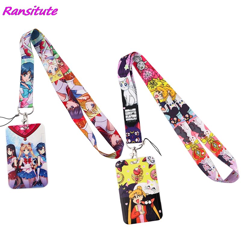 Ransitute-R1651 Anime Lanyard Card Holder for Student, Face Neck, Mobile Phone, Danemark ge, Subway Access Card, Girls