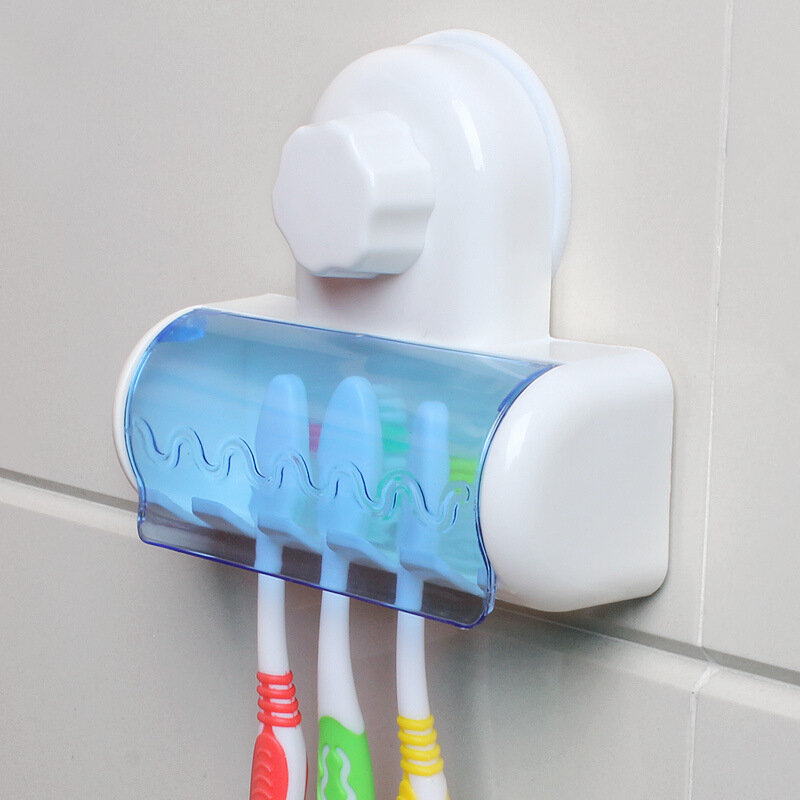 Novo suporte de escova de dentes montagem na parede rack ganchos sucção titular escova de dentes ferramenta do agregado familiar acessórios do banheiro