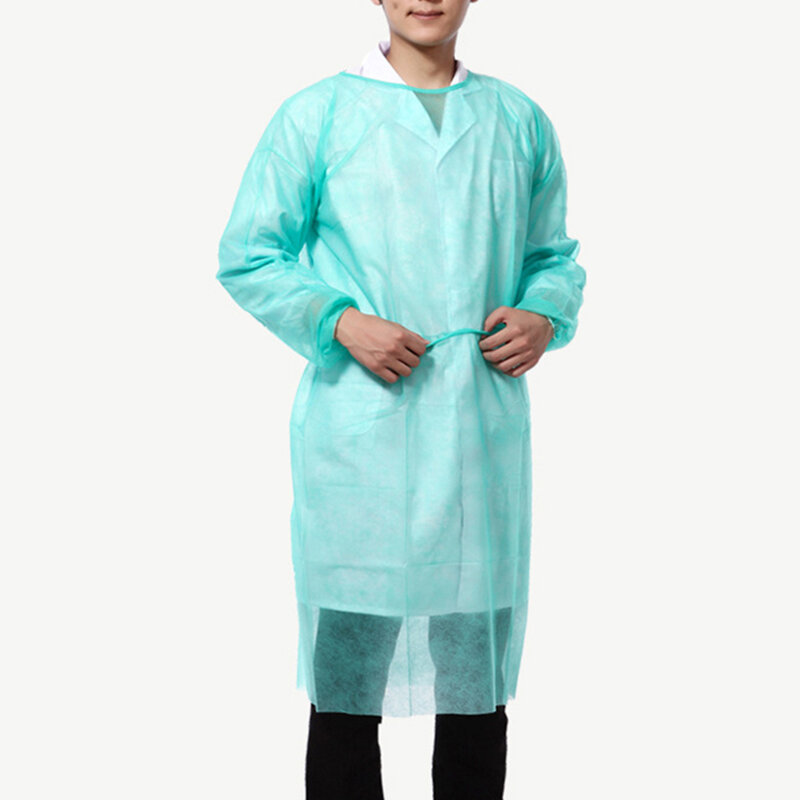 10 unids/lote traje de protección de seguridad de textil no tejido Traje de aislamiento desechable traje de protección de seguridad aislamiento de ropa a prueba de polvo