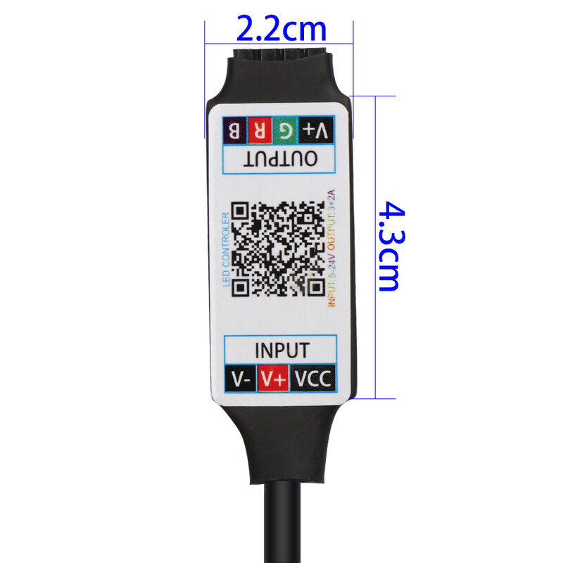 Mini faixa luminosa led bluetooth 3528, controle sem fio para smartphone 6a ou rgb 5050, 1 peça