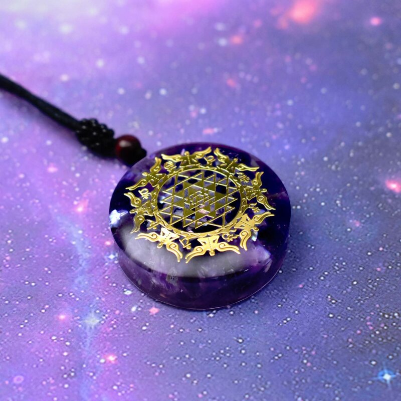 Colgante de Reiki orgonita para hombre y mujer, amuleto de concha Natural, colgante de cristal curativo, colgante de meditación