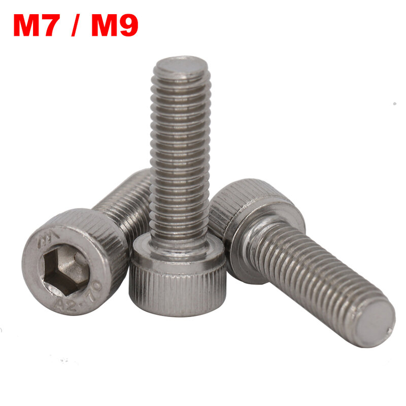 M7 M9 OD 10mm 16mm 20mm 25mm 30mm Length 1mm Pitch 304 Stainless Steel Allen Head Cap Screw Inner Hex Hexagon Socket  Bolt