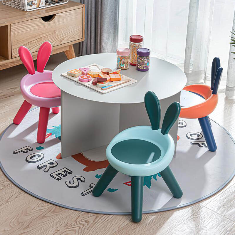Cadeira infantil antiderrapante, de plástico, reforçada, colorida, mobília para jardim de infância, tamanho pequeno