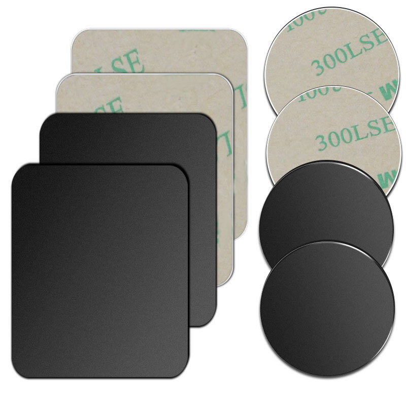 Placa de metal magnética para suporte do telefone do carro, Universal Iron Folha Disk Sticker, Montagem do telefone móvel, Suporte magnético para iPhone