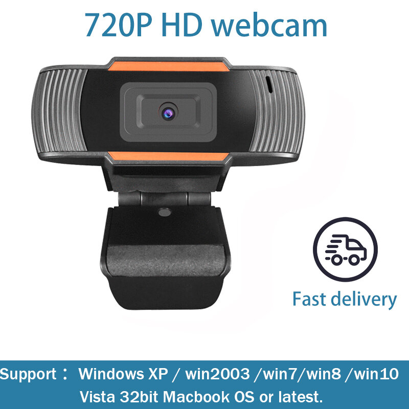 Ordinateur 720P webcam haute définition avec interface USB convient pour Windows XP / win2003 / win7 / win8 / 10 / Vista 32bit Ma