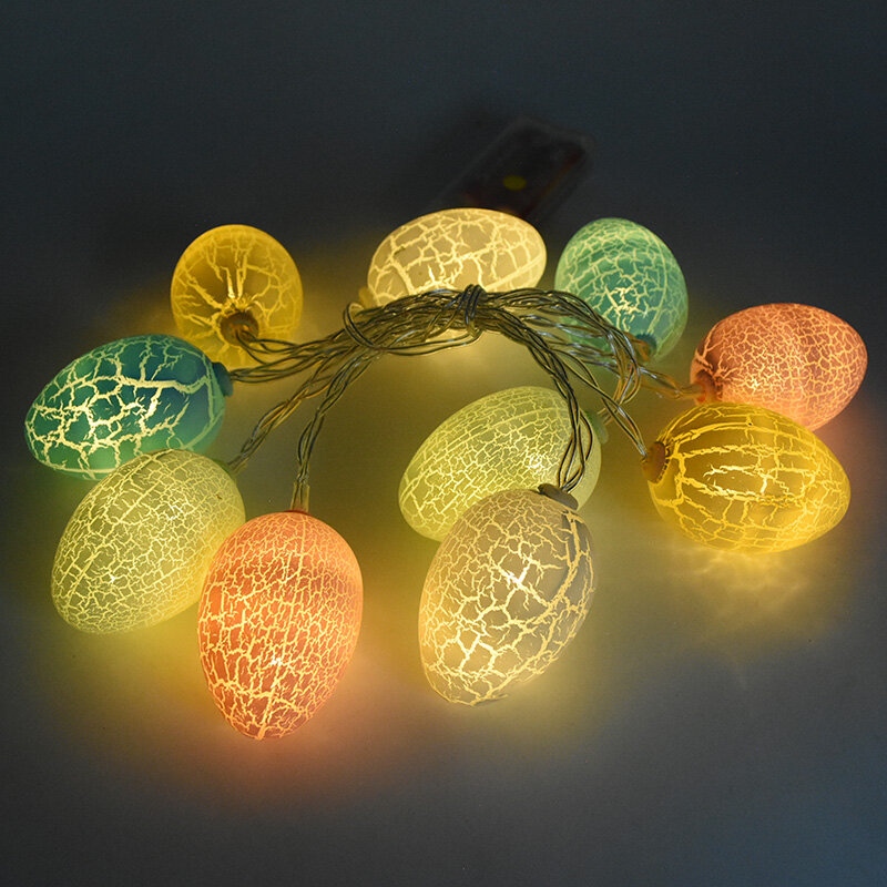 Guirnalda de luz LED de Pascua de 1,6 m con forma de huevo de conejo, guirnalda de luces LED para decoración del hogar al aire libre de Pascua