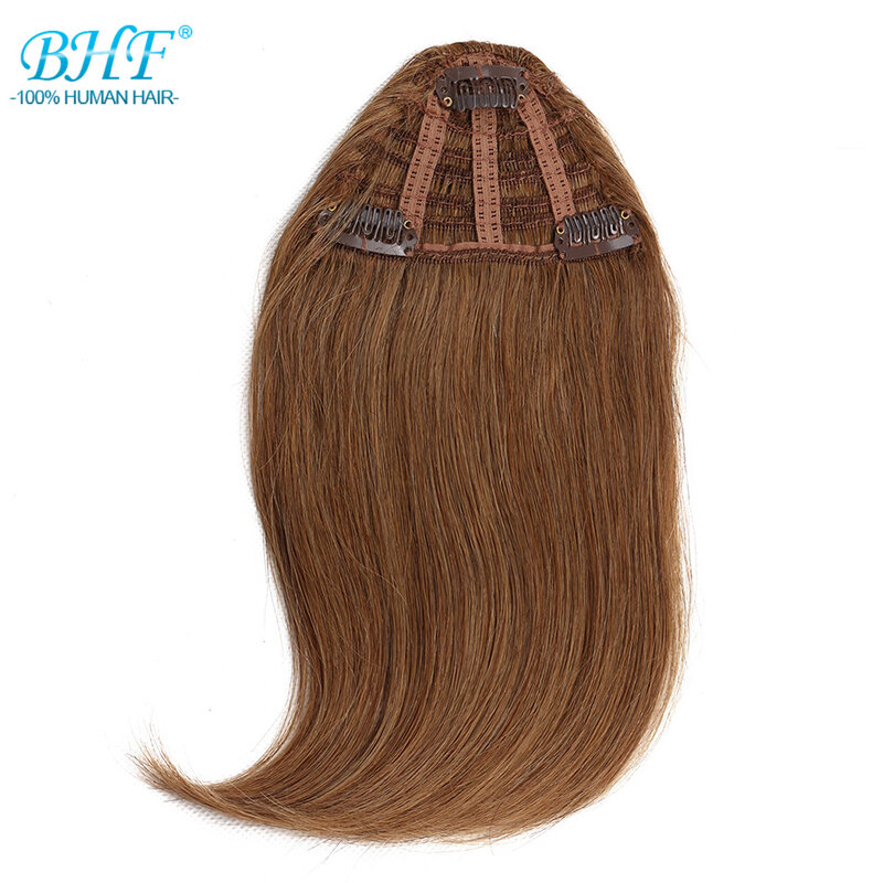 BHF klip w grzywce ludzkie włosy Remy kawałki włosów niewidoczne 20g 8 cal-12 cal długie włosy wymiana peruka