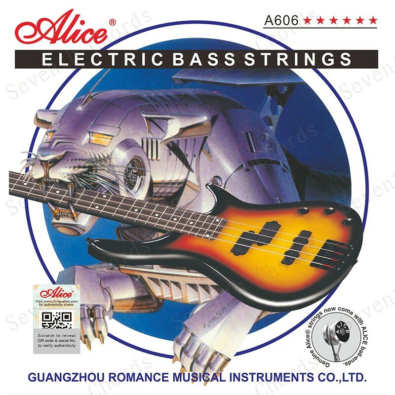 Alice A606(6)-M 6 String Electric Bass Strings 6 Steel Stings,6-String Bass Strings Set (1st - 6th/032-130)