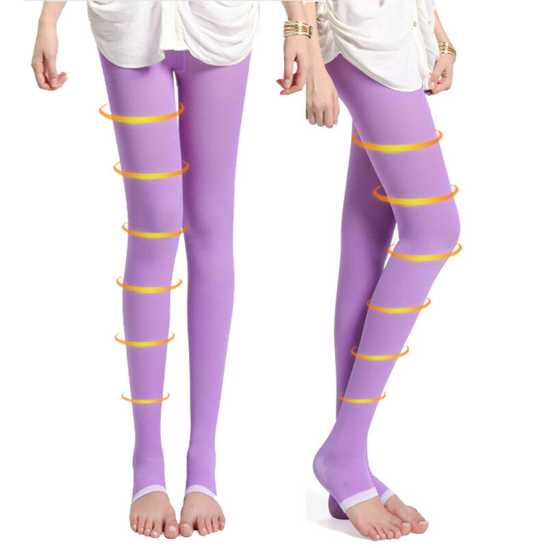 Calcetines antivaricosas de estilo japonés y coreano para mujer, medias de presión para las piernas por encima de la rodilla, elásticas, delgadas, para dormir, 420D