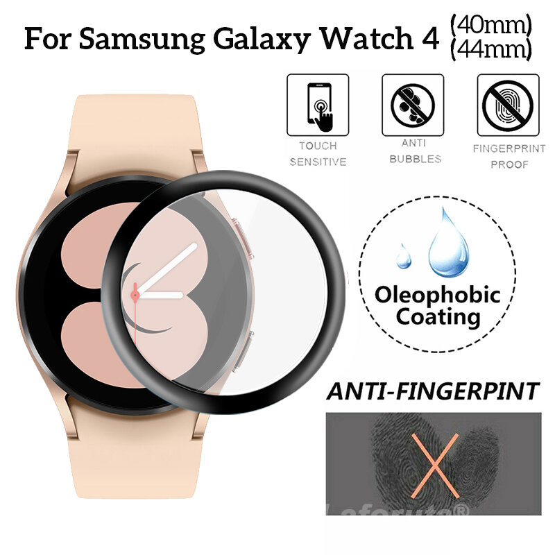 Protecteur d'écran pour Samsung Galaxy Watch 4, 40mm, 44mm, couverture complète 3D incurvée, film de protection HD ultra-mince pour Active 2 (pas de verre)