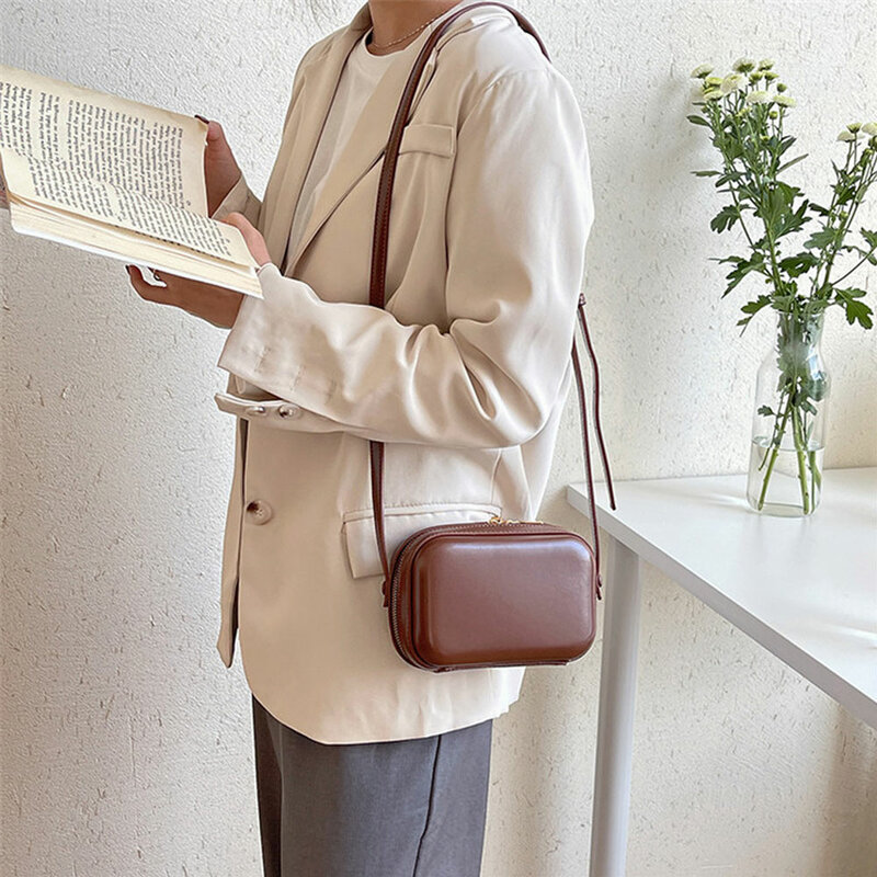 YIXIAO borse a tracolla autunnali Vintage per donna borsa a tracolla quadrata Casual borsa da donna Mini pochette da sera da donna