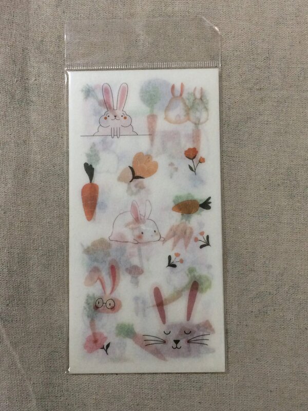 Happy rabbit decorative sticker(1pack)
