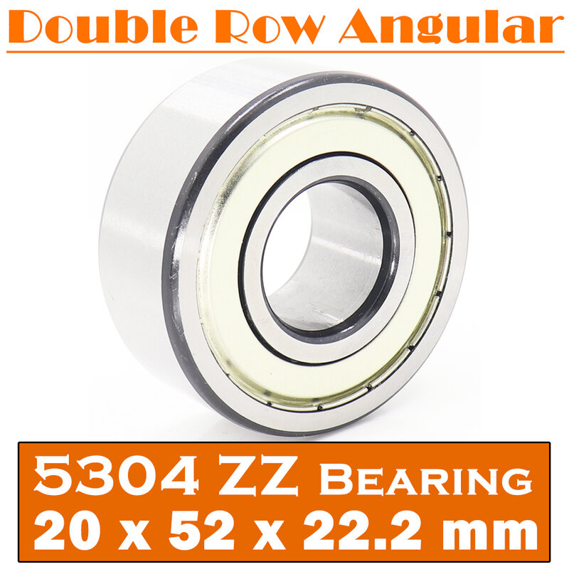 Roulement à billes ZZ 5304, Contact angulaire Axial à Double rangée, 20x52x22.2mm (1 pièce), 3304, 5304ZZ 3056304