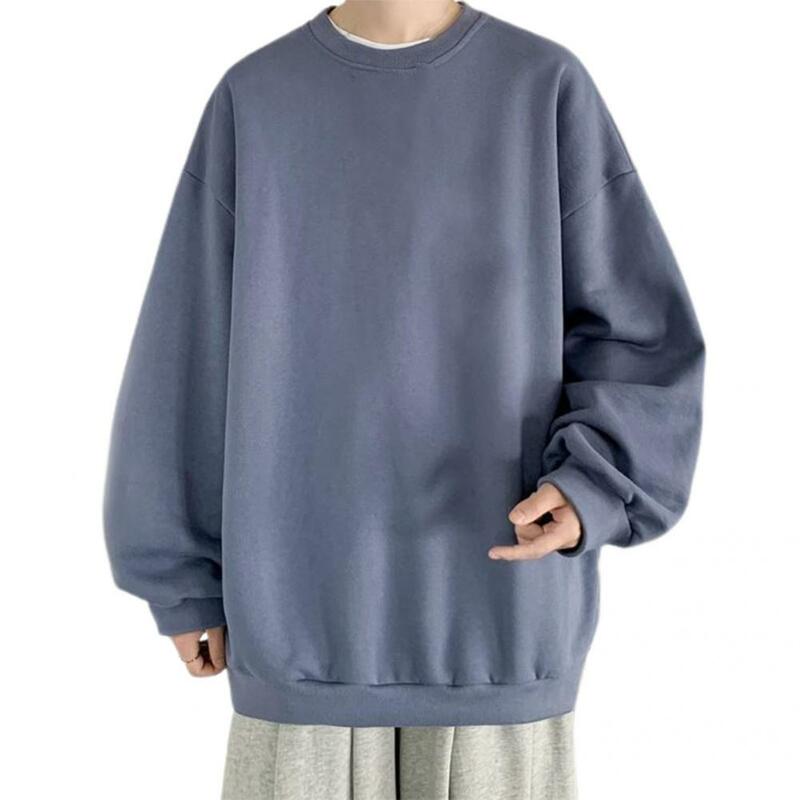 2022 moda męska wiosenna bluza jednokolorowa fajna wokół szyi szybkoschnąca rozrywka jesień bluza studencka bluza do pracy