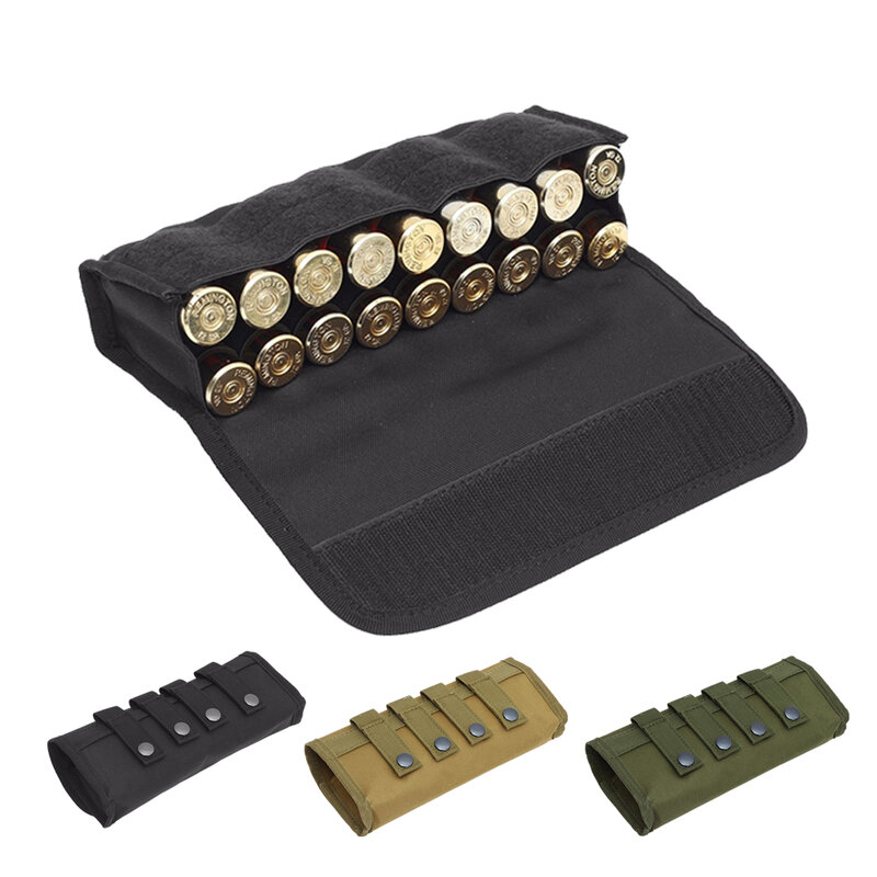 18 Round 12/20 Gauge Shotgun Cartridges Bullet Pouch Hunting Shooting Military Molle Waist Bag Tactical Shell Holder Ammo Bag