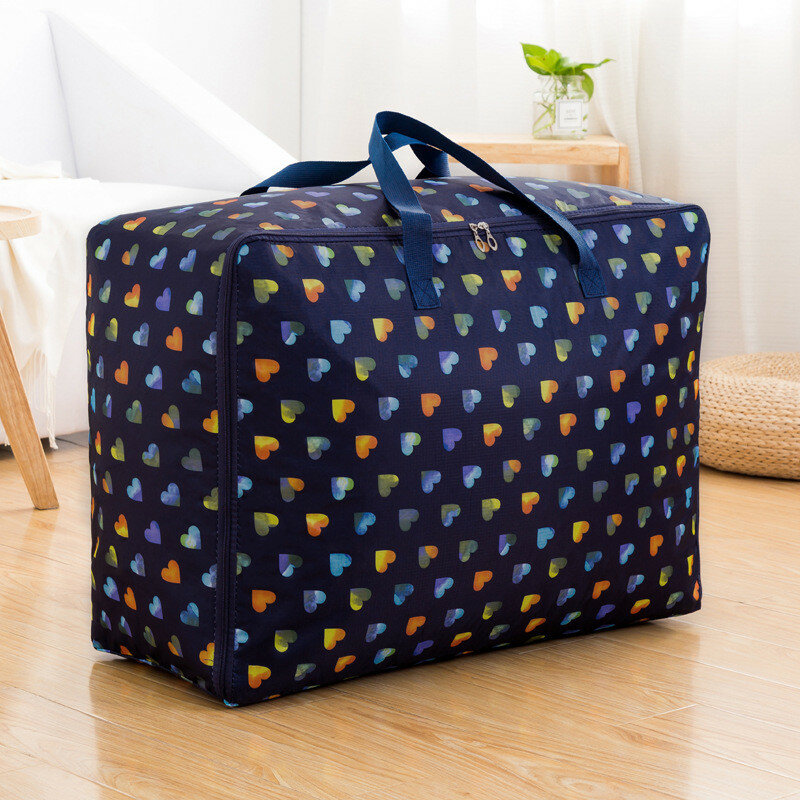 Wodoodporna tkanina Oxford torba do przechowywania kołdry kołdra odzież wykończenie worek do przechowywania ciężkie ubrania kwiatowy przechowywania torba bagażowa 70CM