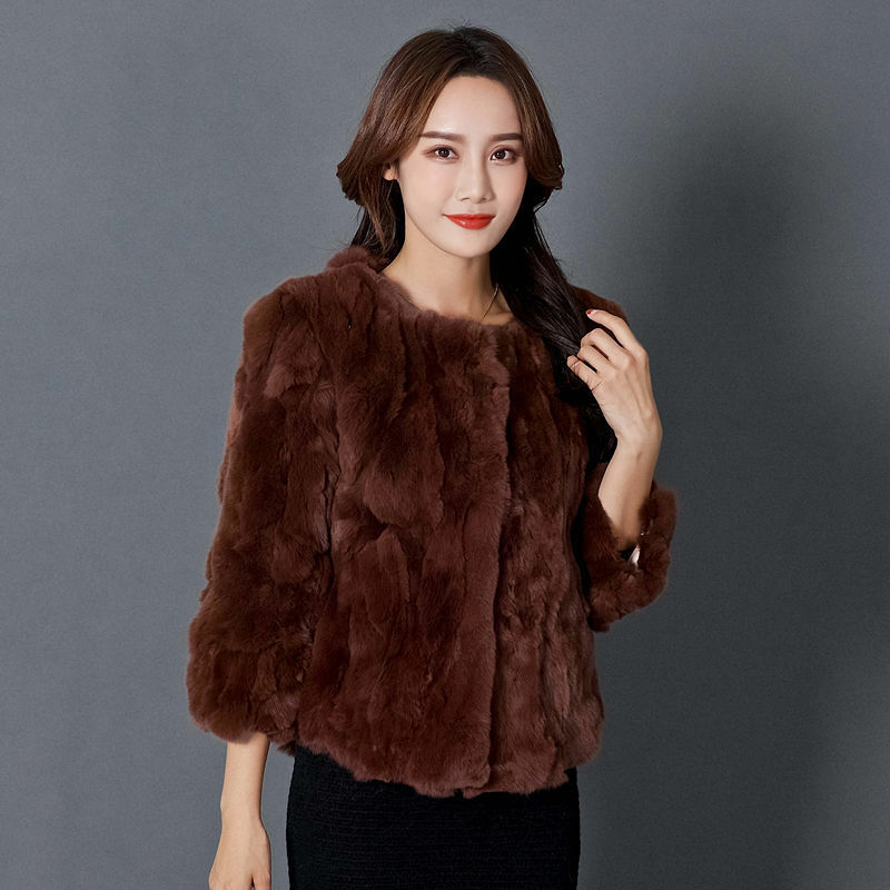 Abrigo de piel 2024 Natural para mujer, abrigo de mapache de alta calidad con cuello redondo para mantener el calor, novedad de invierno, Q218